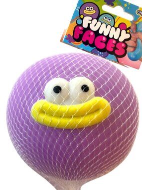 RARE! 🌟 NWT 💜 Funny Face Squishy Ball – Large by ORB Curiosities 🌟